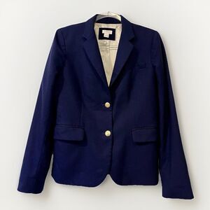 J Crew Wool Blend Gold Buttons Womens 6 Navy Blue Office Siren Corp Preppy Y2K
